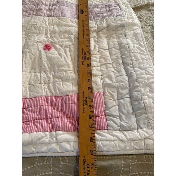Pottery Barn Kids Quilted patchwork Cotton Square pillow padded sham 23x26 read - Picture 5 of 14